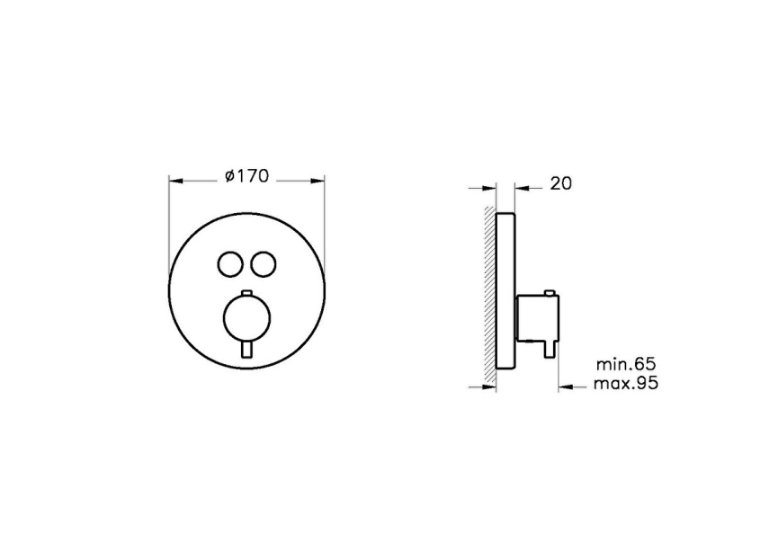Artema AquaHeat AquaControl Round Ankastre Termostatik Banyo Bataryası (sıva üstü grubu) - Artema (1)