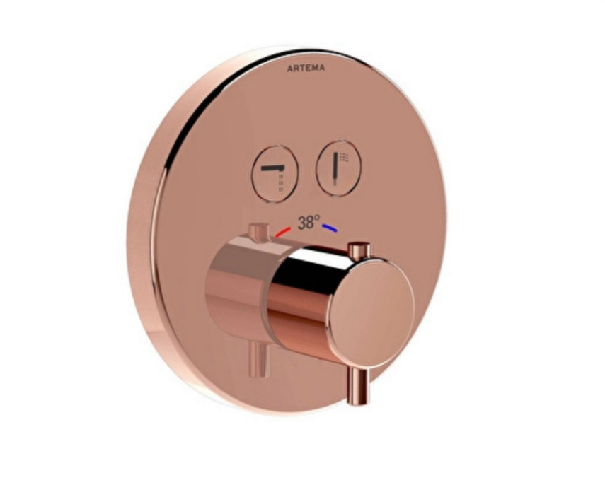 Artema AquaHeat AquaControl Round Ankastre Termostatik Banyo Bataryası (sıva üstü grubu) - Artema