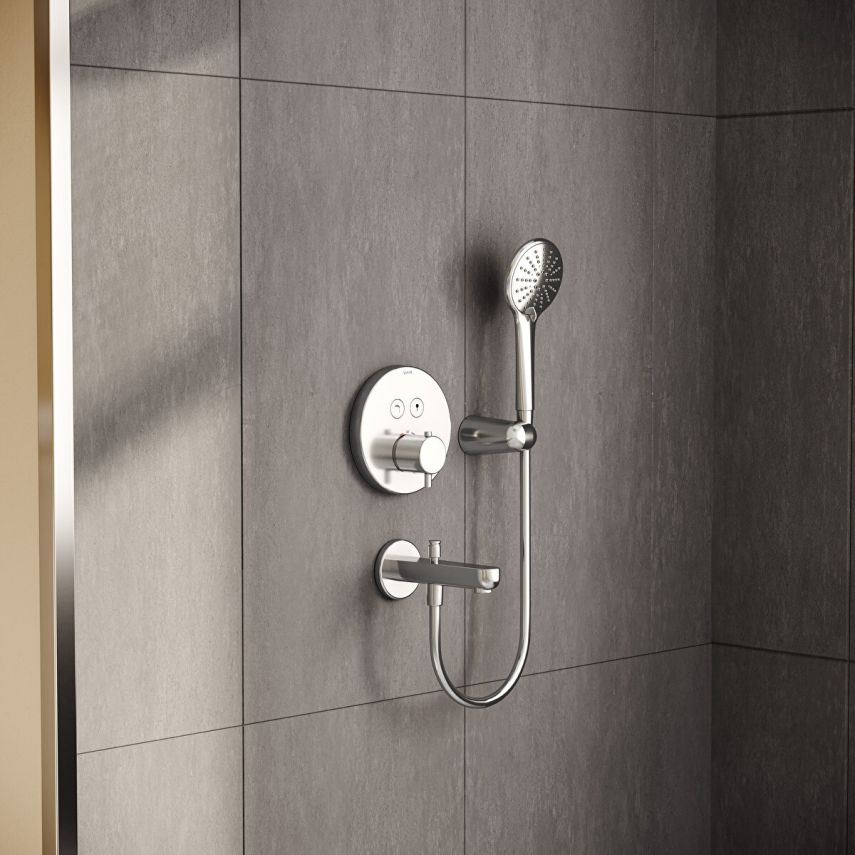 Artema AquaHeat AquaControl Round Ankastre Termostatik Banyo Bataryası (sıva üstü grubu) - Artema (1)