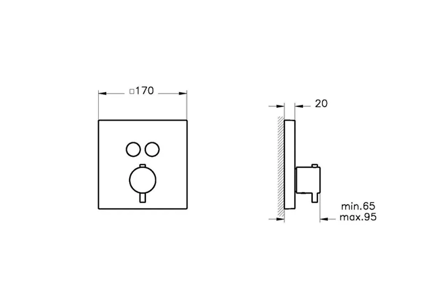 Artema AquaHeat AquaControl Square Ankastre Termostatik Banyo Bataryası (sıva üstü grubu) - Artema (1)