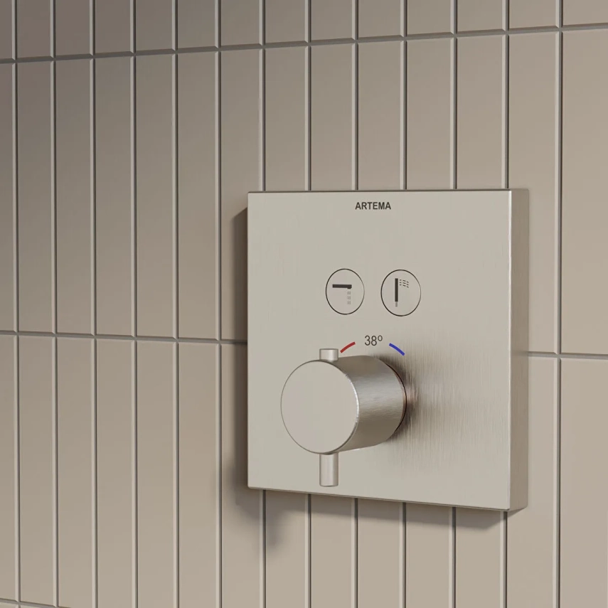 Artema AquaHeat AquaControl Square Ankastre Termostatik Banyo Bataryası (sıva üstü grubu) - Artema (1)