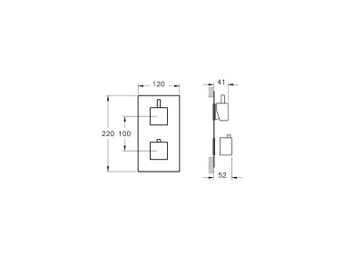 Artema AquaHeat S2 Ankastre banyo/duş bataryası (3 yollu yönlendirici) (sıva üstü grubu) - 2