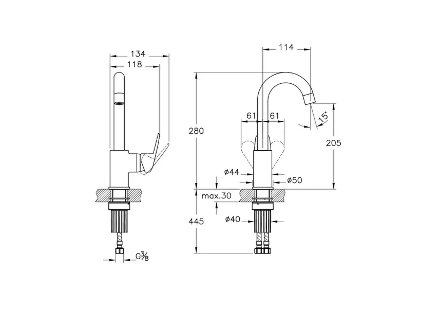 Artema Flow Round Lavabo Bataryası (döner borulu) - Artema (1)