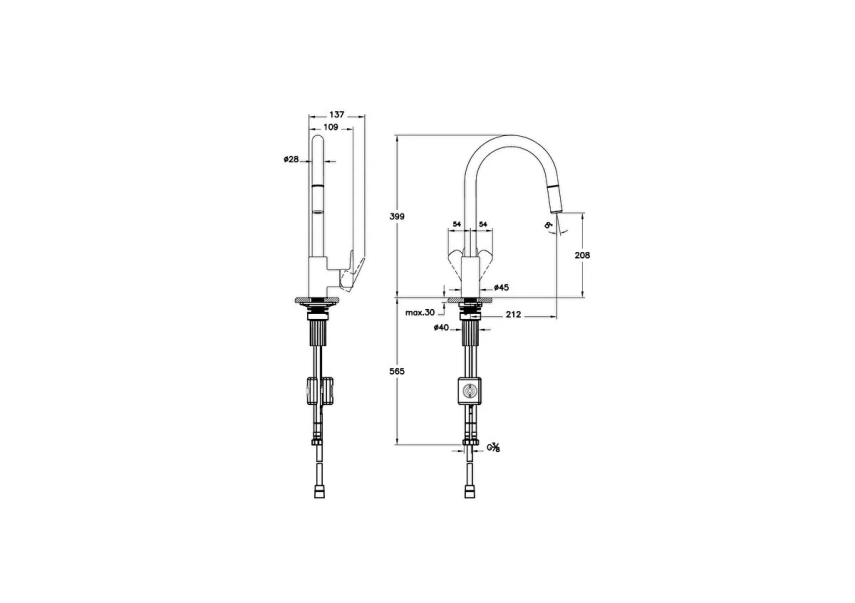 Artema Flow Soft Eviye Bataryası (C-tip, pull-out) - Artema (1)