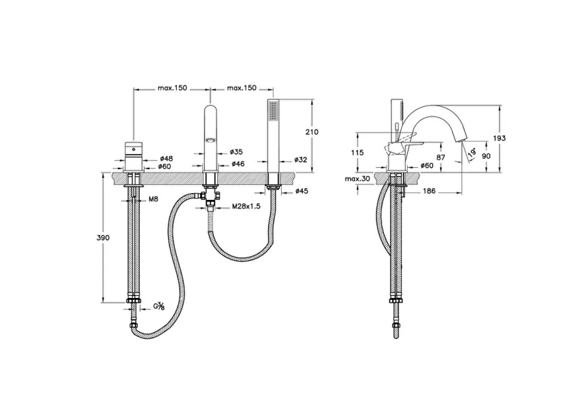 Artema Flow Soft Küvet Bataryası (3 delikli) - Artema (1)