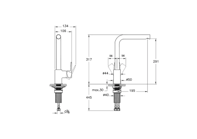 Artema Flow Square Eviye Bataryası (L-tip) - 2