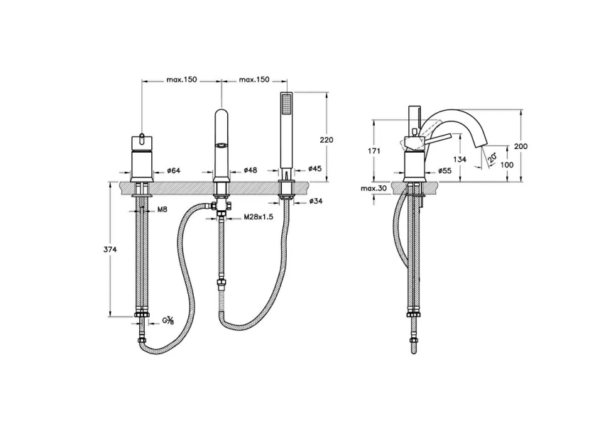 Artema Minimax S Küvet Bataryası (3 delikli) - Artema (1)
