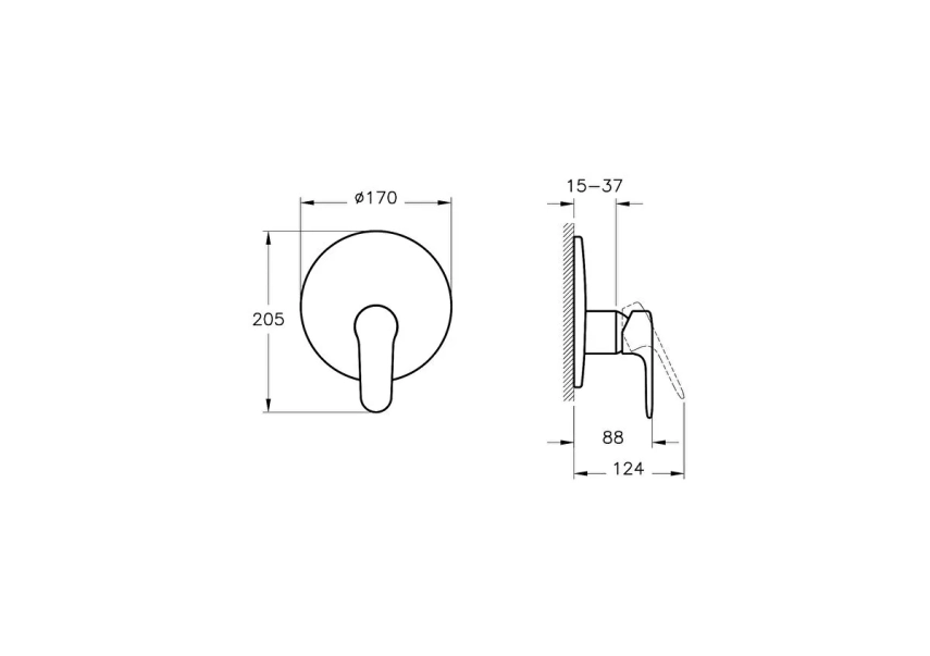 Artema Root Round Ankastre Duş Bataryası (V-Box, sıva üstü grubu) - Artema (1)