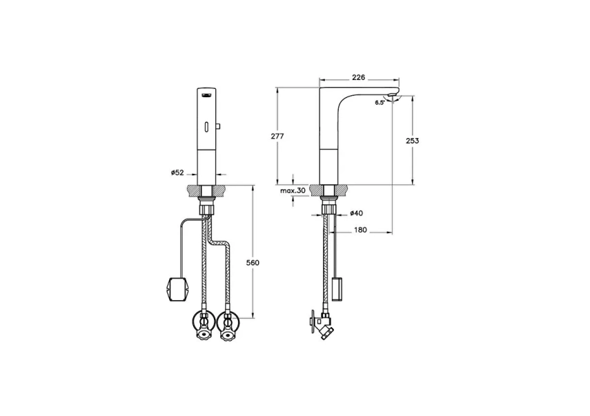 Artema Root Round Touch Free Temassız Lavabo Bataryası (çanak) (pilli - çift su girişli) - Artema (1)