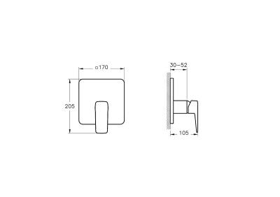 Artema Root Square Ankastre Duş Bataryası (V-Box, sıva üstü grubu) - 3