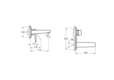Artema Root Square Ankastre Lavabo Bataryası (sıva üstü grubu) - 4
