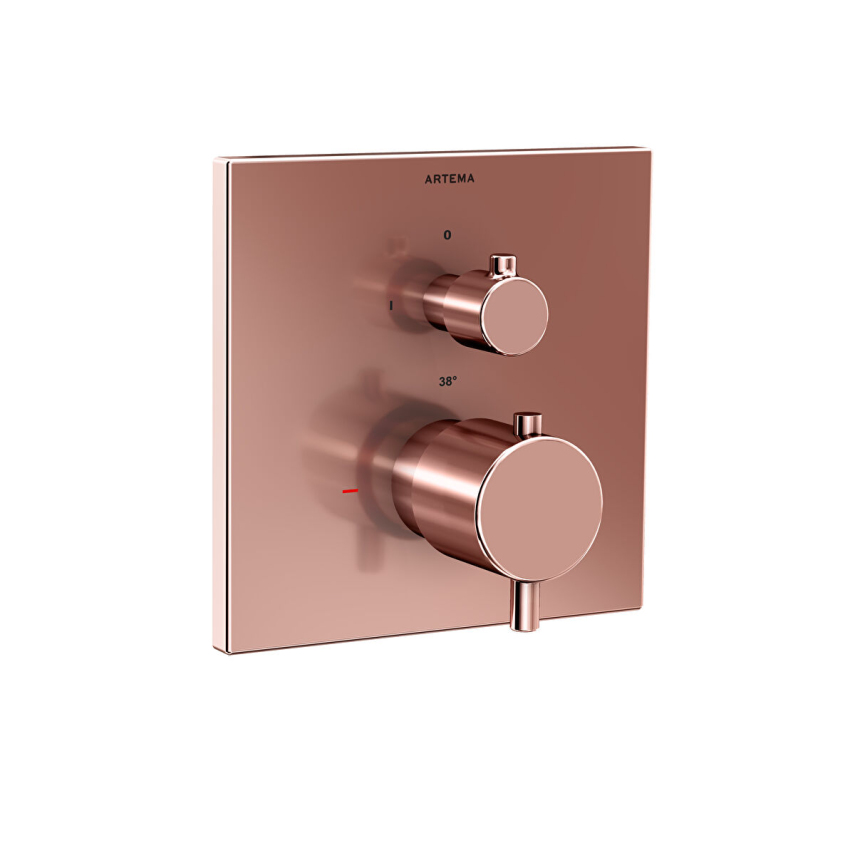 Artema Flow Square Ankastre Termostatik Banyo Bataryası (V-Box, sıva üstü grubu) - Artema