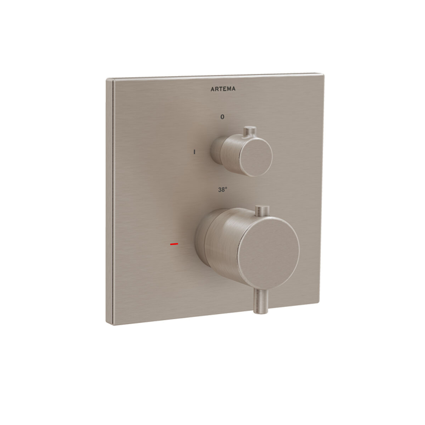 Artema Flow Square Ankastre Termostatik Duş Bataryası (V-Box, sıva üstü grubu) - Artema