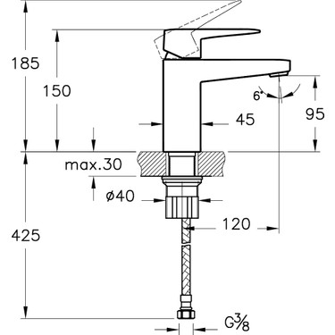 Artema Root Square Lavabo Bataryası - 2