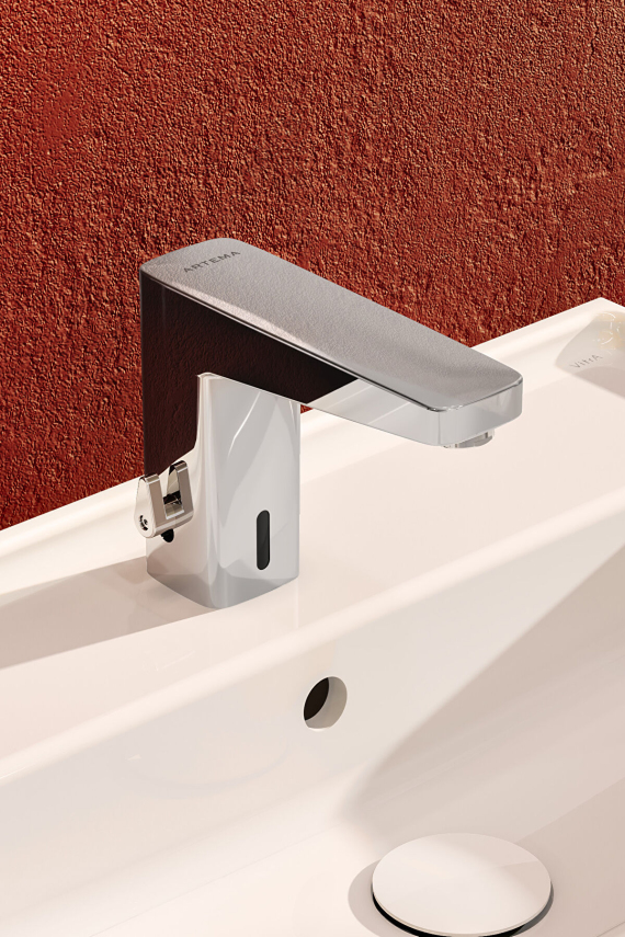 Artema Root Square Touch Free Temassız Lavabo Bataryası (elektrikli, çift su girişli) - Artema (1)