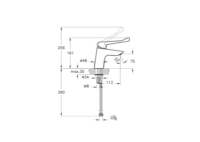 Artema Solid S Lavabo Bataryası (özel ihtiyaçlar için) - 2