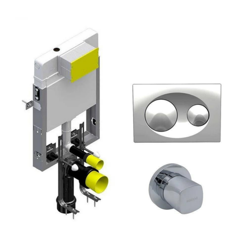 Bocchi Asma Klozetler İçin Gömme Rezervuar Seti 8,5 cm, Krom - Bocchi