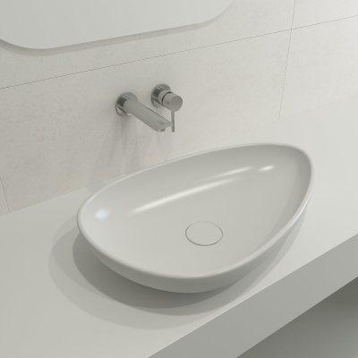 Bocchi Etna 58 cm Çanak Lavabo Mat Beyaz - 1