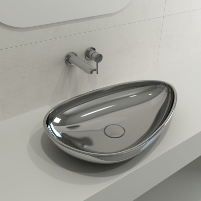 Bocchi Etna 58 cm Çanak Lavabo Parlak Gümüş - 1