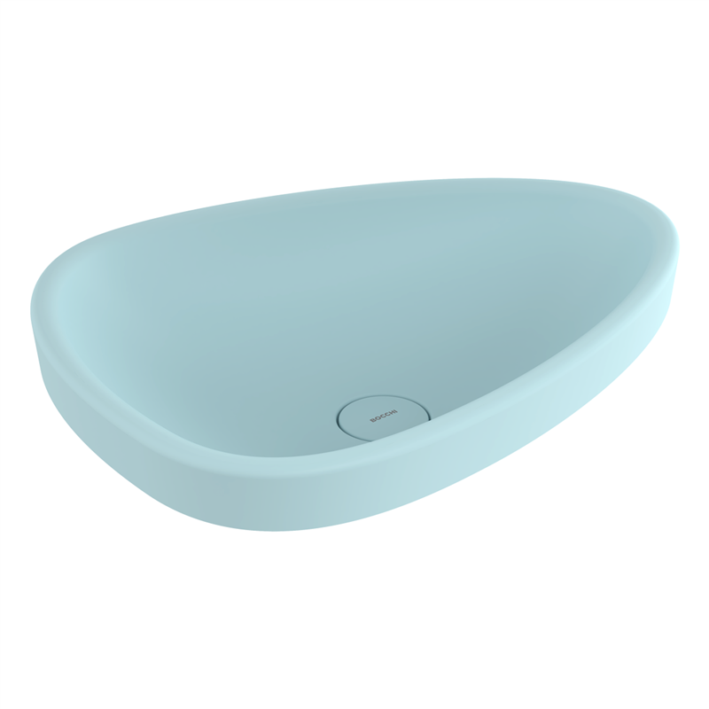 Bocchi Etna 58 cm Tezgah Üstü Lavabo Mat Buz Mavisi - Bocchi (1)