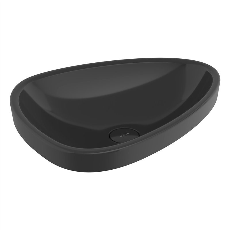 Bocchi Etna 58 cm Tezgah Üstü Lavabo Parlak Siyah - Bocchi (1)