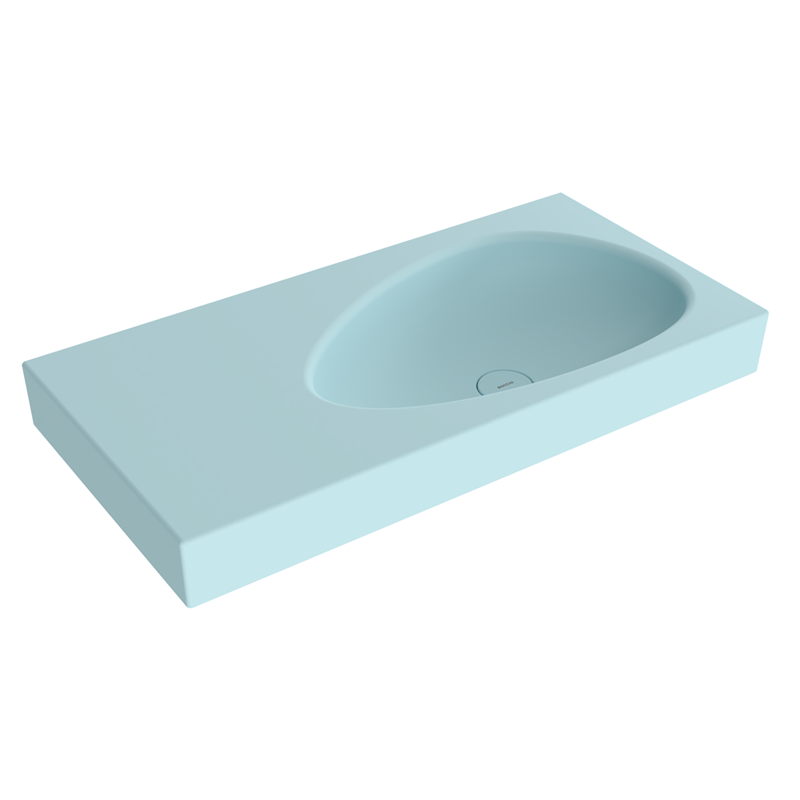 Bocchi Etna 90 cm Etajerli Lavabo Mat Buz Mavisi - Bocchi (1)