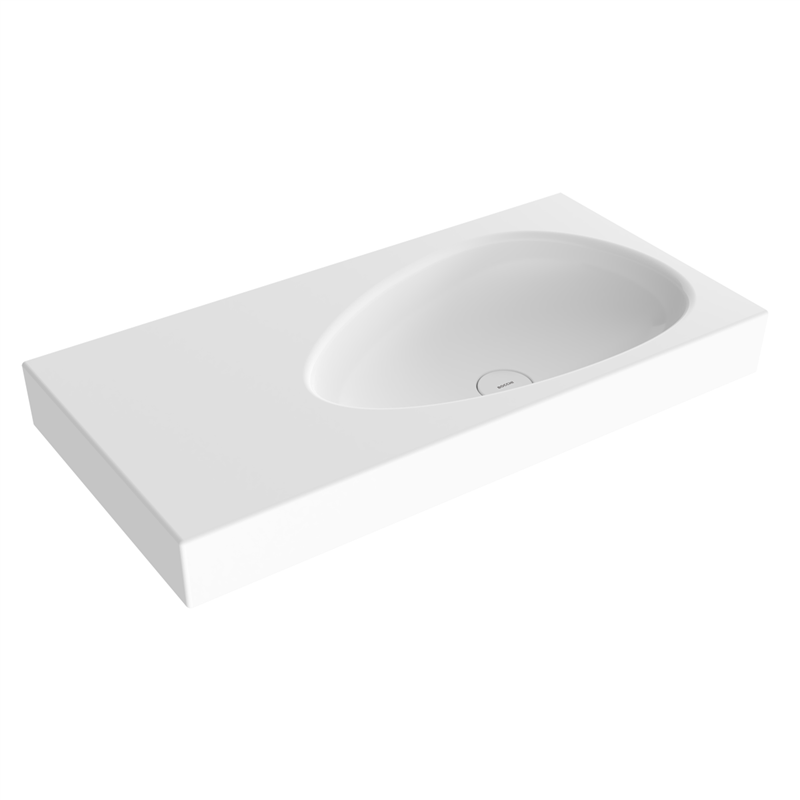 Bocchi Etna 90 cm Etajerli Lavabo Parlak Beyaz - Bocchi (1)