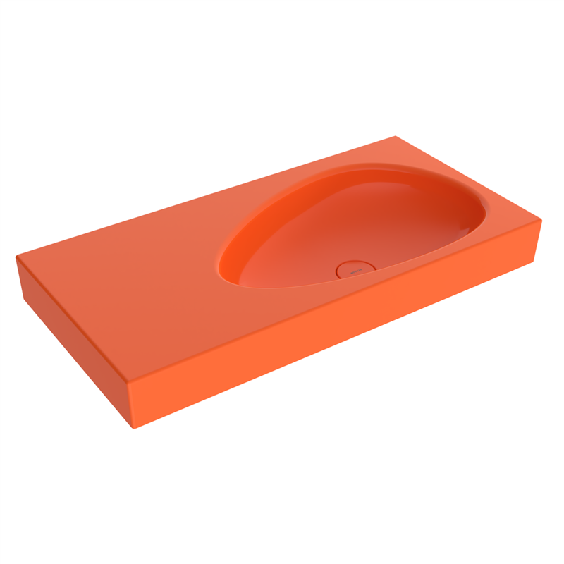 Bocchi Etna 90 cm Etajerli Lavabo Parlak Turuncu - Bocchi (1)