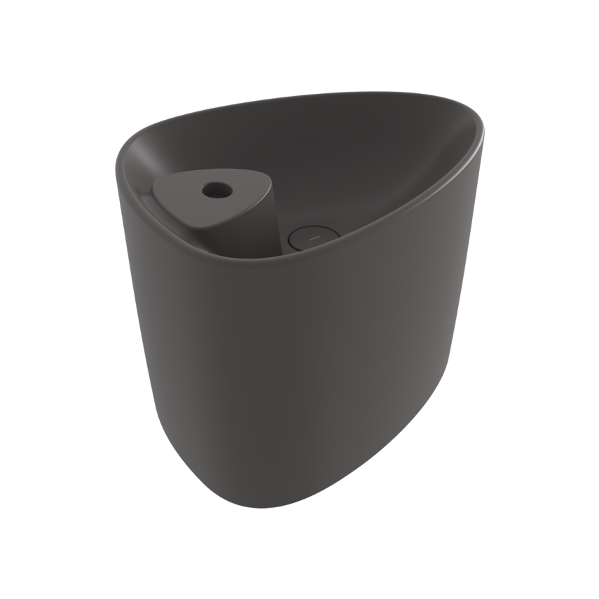 Bocchi Etna Tezgah Üstü Monoblok Lavabo 58 cm Batarya Banklı Mat Antrasit - Bocchi