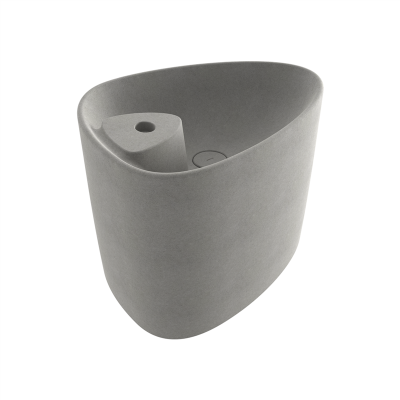 Bocchi Etna Tezgah Üstü Monoblok Lavabo 58 cm Batarya Banklı Mat Beton - 3