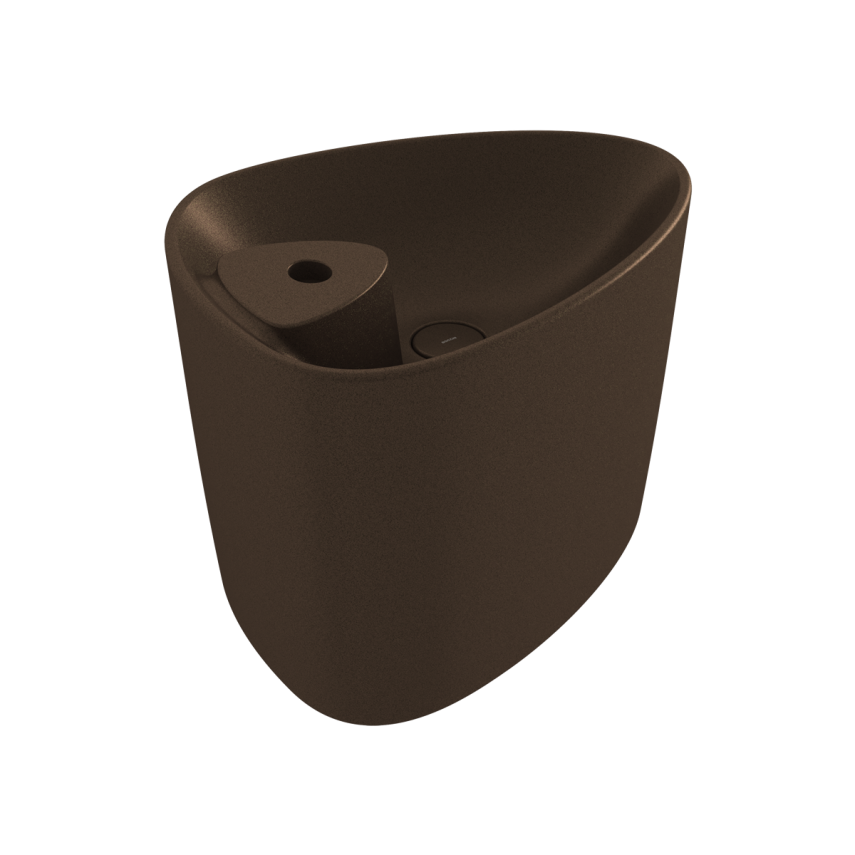 Bocchi Etna Tezgah Üstü Monoblok Lavabo 58 cm Batarya Banklı, Mat Bronz - Bocchi