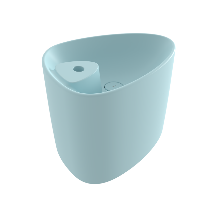 Bocchi Etna Tezgah Üstü Monoblok Lavabo 58 cm Batarya Banklı Mat Buz Mavisi - Bocchi