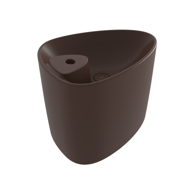 Bocchi Etna Tezgah Üstü Monoblok Lavabo 58 cm Batarya Banklı Mat Kahve - 3