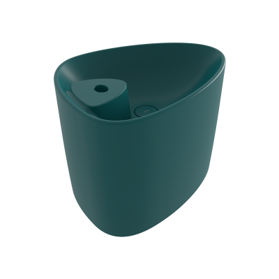 Bocchi Etna Tezgah Üstü Monoblok Lavabo 58 cm Batarya Banklı Mat Petrol Mavisi - 3