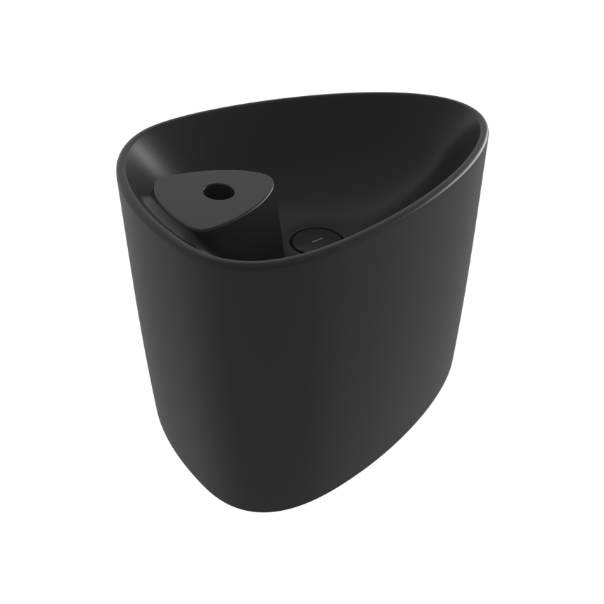 Bocchi Etna Tezgah Üstü Monoblok Lavabo 58 cm Batarya Banklı Mat Siyah - Bocchi