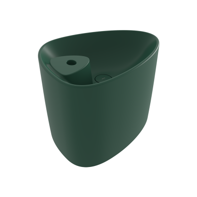 Bocchi Etna Tezgah Üstü Monoblok Lavabo 58 cm Batarya Banklı Mat Yeşil - 2
