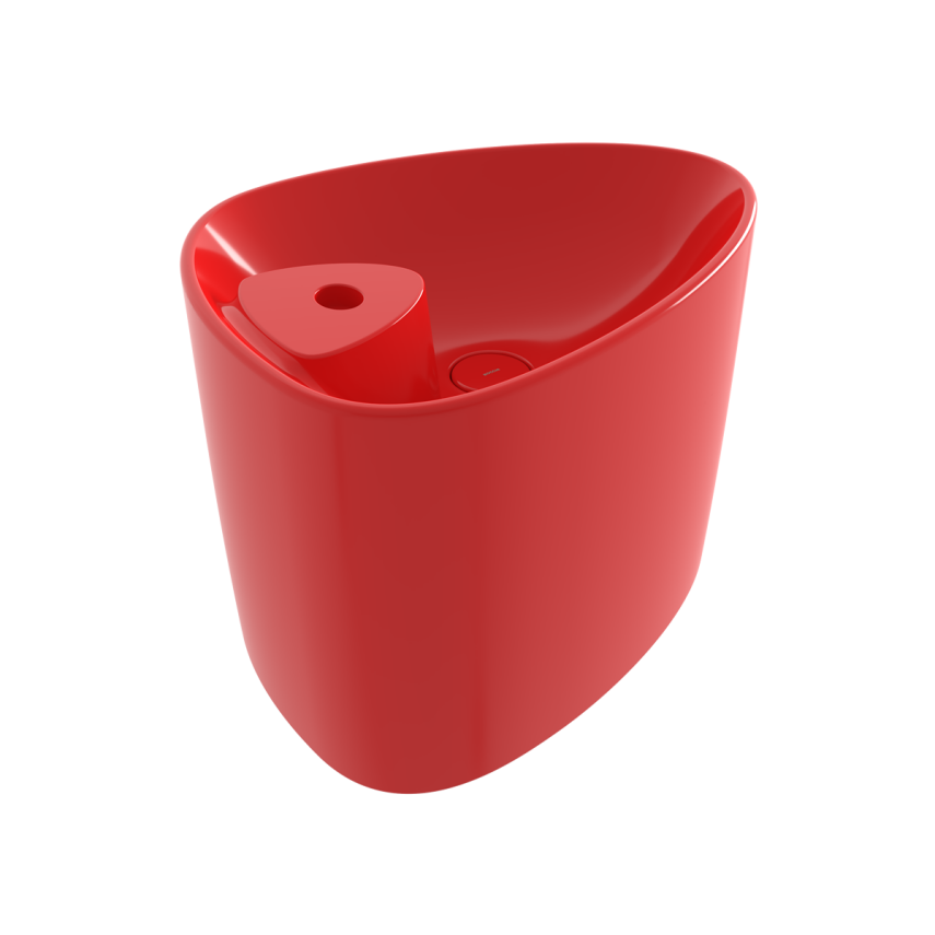 Bocchi Etna Tezgah Üstü Monoblok Lavabo 58 cm Batarya Banklı Parlak Kırmızı - Bocchi