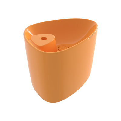 Bocchi Etna Tezgah Üstü Monoblok Lavabo 58 cm Batarya Banklı Parlak Mandalina Sarısı - 2
