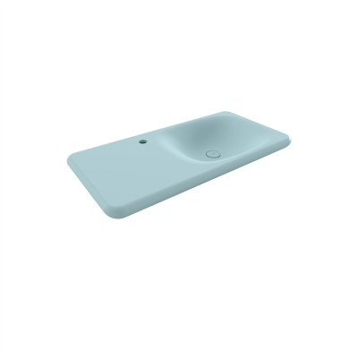 Bocchi Fenice 90 cm Etajerli Lavabo Mat Buz Mavisi - 2