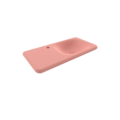 Bocchi Fenice 90 cm Etajerli Lavabo Mat Somon - 3