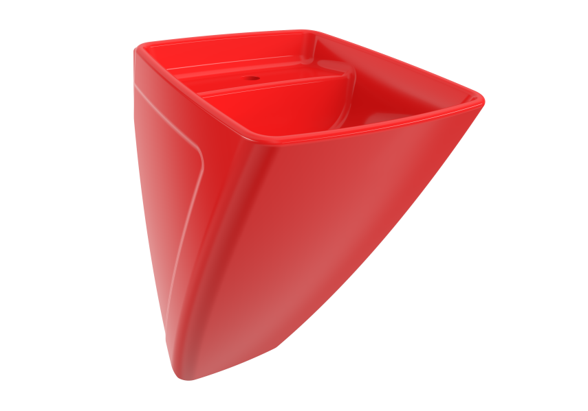 Bocchi Firenze Asma Monoblok Lavabo Parlak Kırmızı - Bocchi