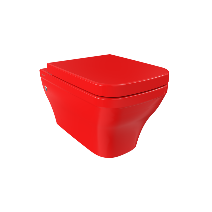Bocchi Firenze Rimless Asma Klozet, Parlak Kırmızı (Klozet Kapağı Hariçtir) - Bocchi
