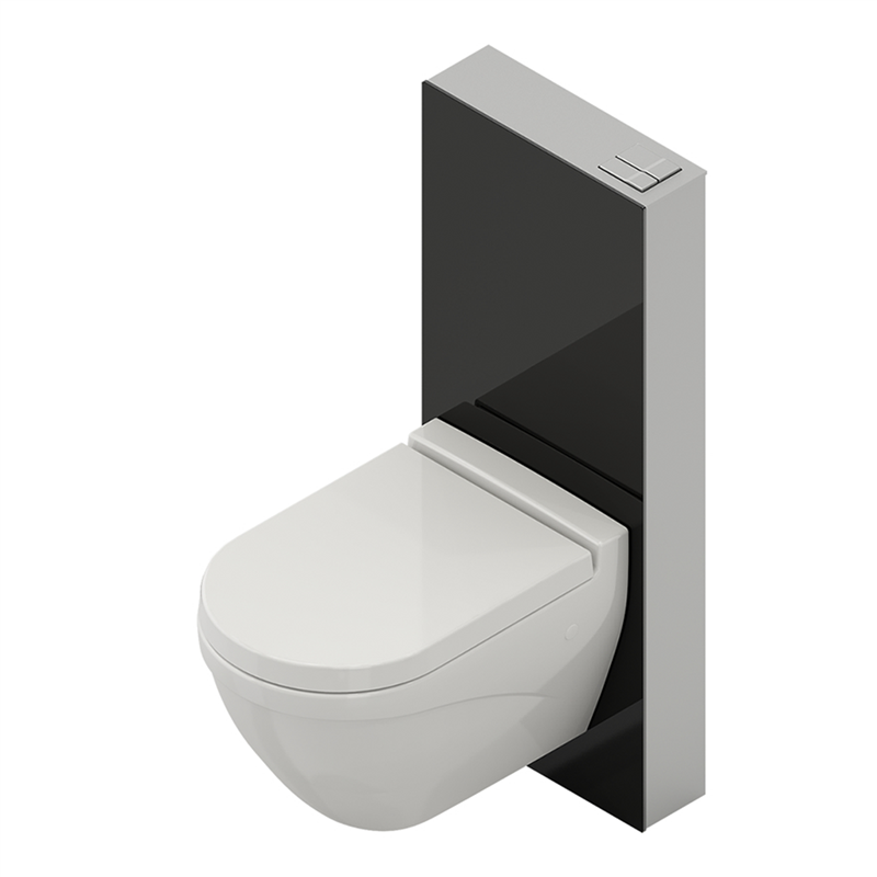 Bocchi Glass Box Asma Klozetler İçin Duvar Önü Rezervuar Sistemi, Siyah - Bocchi