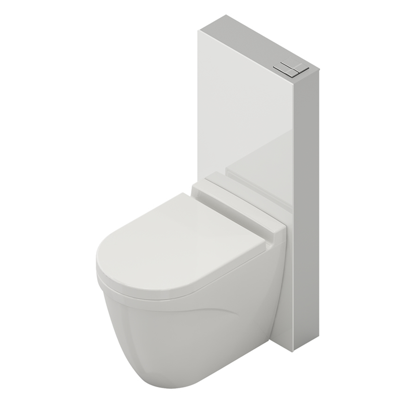 Bocchi Glass Box Yerden Klozetler İçin Duvar Önü Rezervuar Sistemi, Beyaz - Bocchi