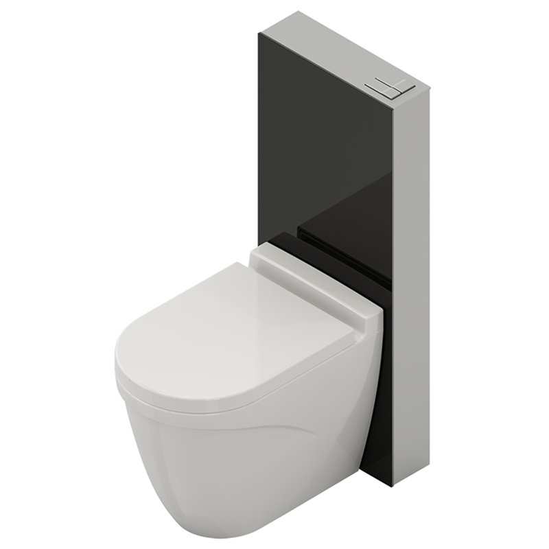 Bocchi Glass Box Yerden Klozetler İçin Duvar Önü Rezervuar Sistemi, Siyah - Bocchi (1)