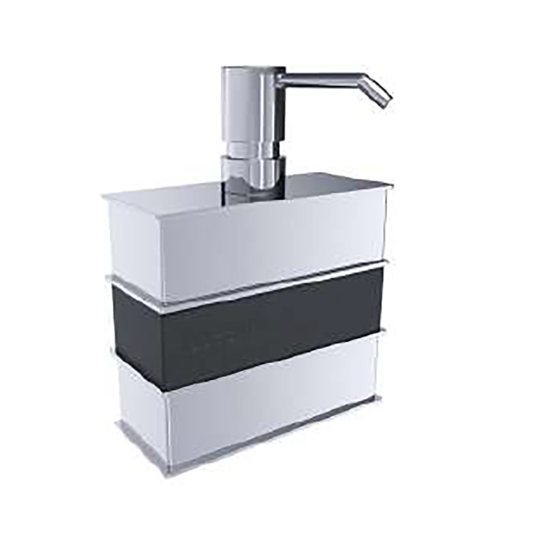 Bocchi Lusso Deri Sıvı Sabunluk Tezgah Üstü, Krom Siyah - Bocchi (1)