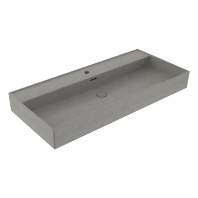 Bocchi Milano 100 cm Tezgah Üstü Lavabo Mat Beton - 2