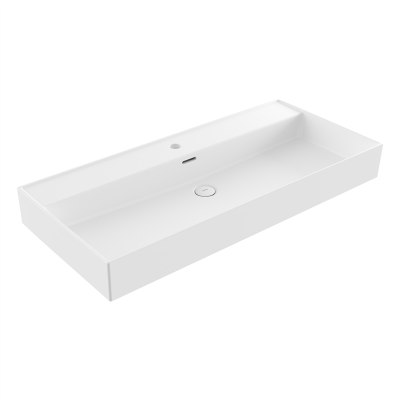 Bocchi Milano 100 cm Tezgah Üstü Lavabo Mat Beyaz - 3