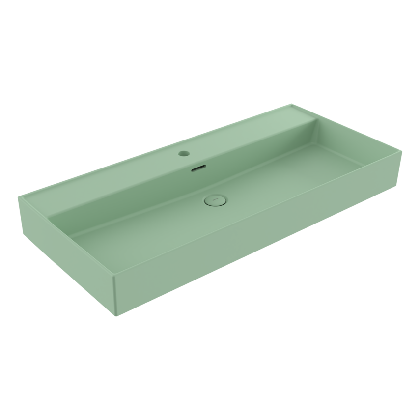 Bocchi Milano 100 cm Tezgah Üstü Lavabo Mat Mint Yeşil - Bocchi