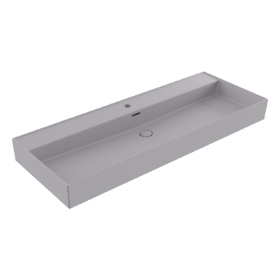 Bocchi Milano 120 cm Mat Gri Tezgah Üstü Lavabo - 3